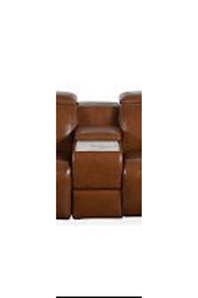 Roots Furniture Canyon Luxe Brown Leather Console Marble Top WC (34cm)