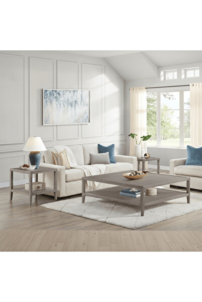 Roots Furniture طاولة قهوة من خشب البلوط الرمادي