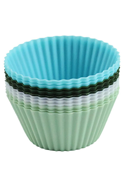STARSTAR 12-Pack Large Silicone Muffin Cupcake Pan Non-Stick Reusable Baking ...