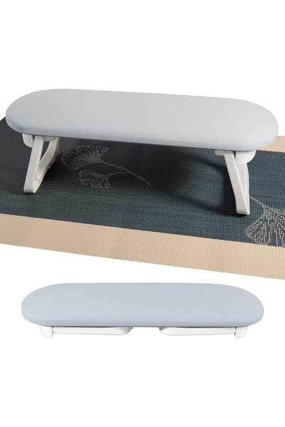 STARSTAR Foldable Nail Salon PU Leather Hand Rest Pad & Table Mat Set (Gray)