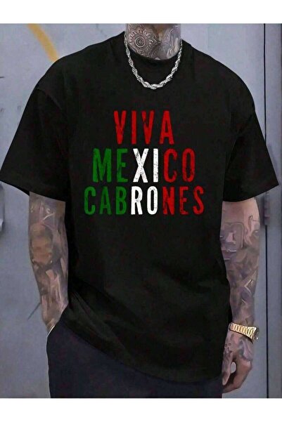 kai22 قميص مكسيكي وطني مطبوع عليه Viva Mexico Cabrones مصنوع من القطن بنسبة 1...