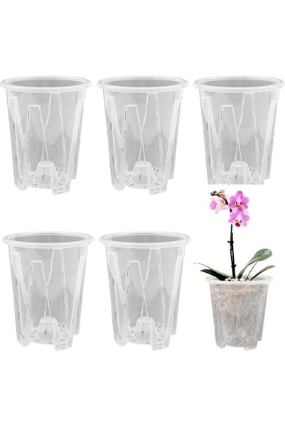 STARSTAR Flower pot transparent orchid pot plastic flower pot drainage holes ...