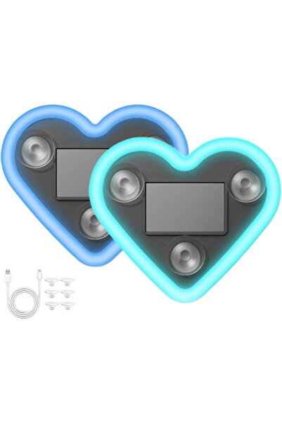 STARSTAR Two solar-powered wireless heart-shaped ambient lights for car inter...