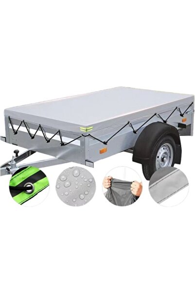 STARSTAR Car trailer cover 208 x 114 x 10 cm with 8 m sail rope reinforced ed...