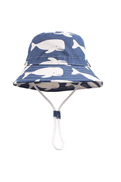 STARSTAR Children's wide-brimmed cotton summer bucket hat with chin strap (48cm)