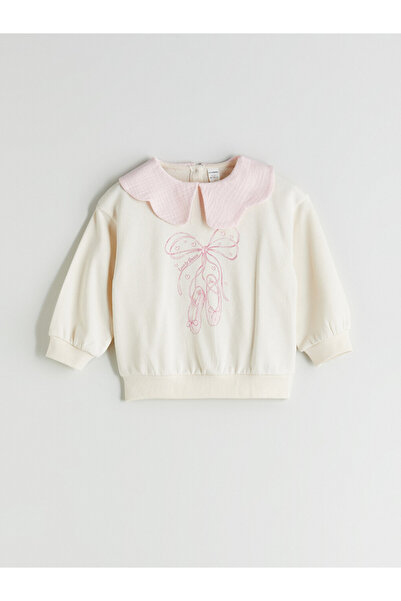LC Waikiki Peter Pan Collar Girls' Sweatshirt