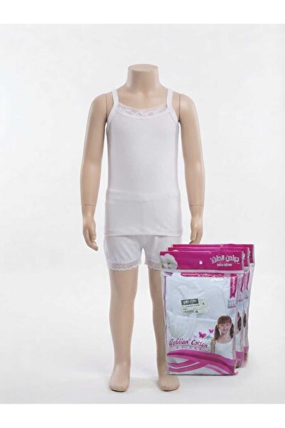 Golden cotton Girls' Underwear Set with Lace Detail 100% Cotton Comfortable a...