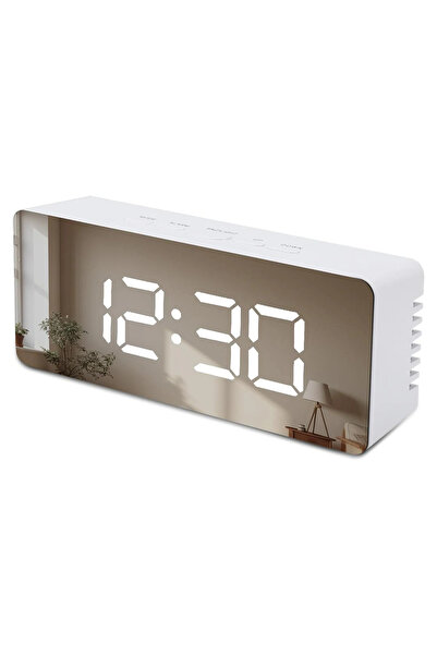 STARSTAR Digital Mirror Alarm Clock LED Light Adjustable Brightness Dual Alar...