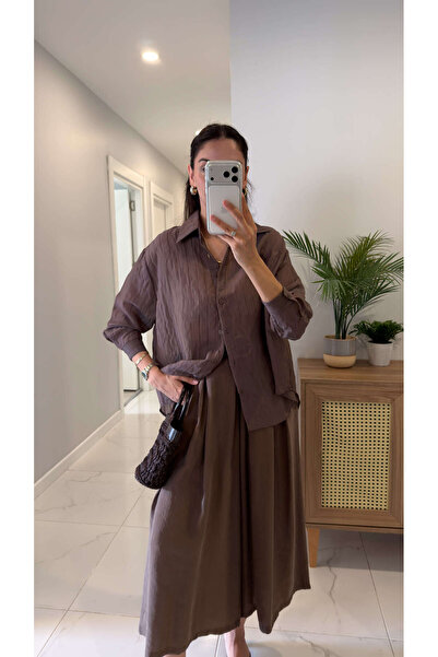 BİRCANÇİL Verins Brown Striped Shirt