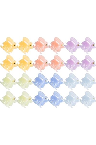 STARSTAR Mini hair clip set, 24 pieces - brown plastic hair accessories, suit...