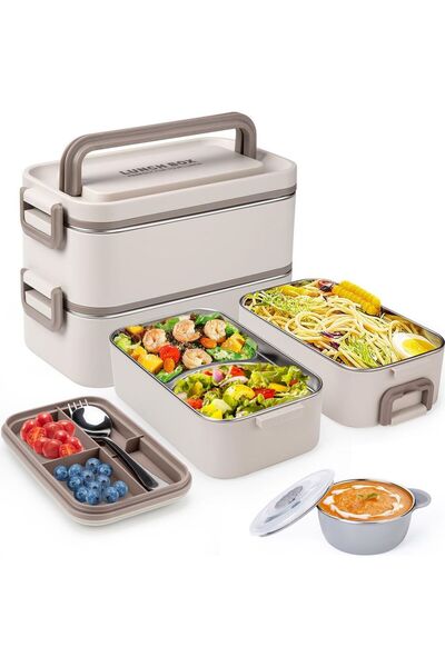 STARSTAR 2-liter stainless steel double-walled lunchbox, insulated, leak-proo...