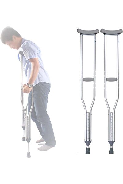 DubaiGallery Adjustable Underarm Aluminum Crutches with Non-Slip Rubber Tips ...