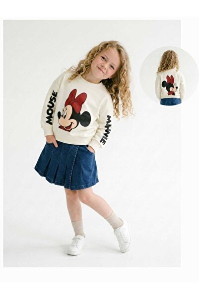 DIDuStore Minnie Mause Denim Shorts and Skirt Set for Ages 2 to 10 Years