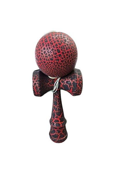 OEM Kendama Profesionala- Culoare Rosu Negru , Model Crapat si ata cadou
