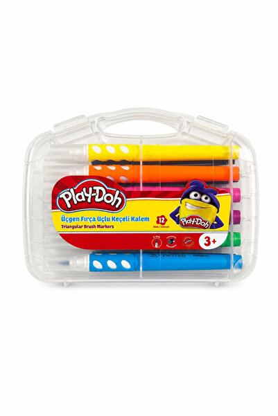 Play Doh مجموعة أقلام تلوين بفرشاة مثلثة الشكل من بلاي-دو بـ 12 لونًا مع حقيب...