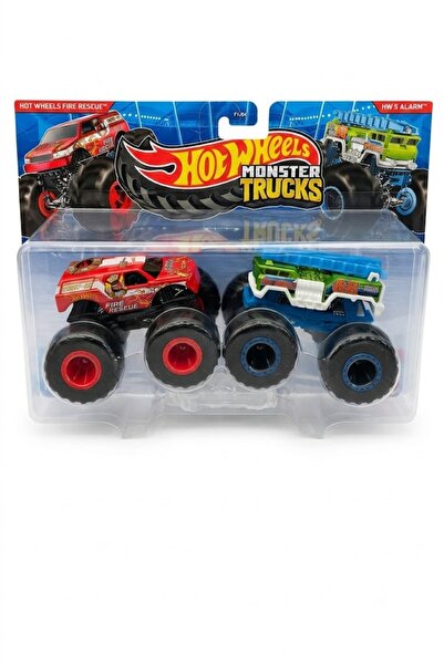 HOT WHEELS Sepexa Mattel Monster Trucks Güçlü Ikili Arabalar Fıre Rescue-Hw 5...