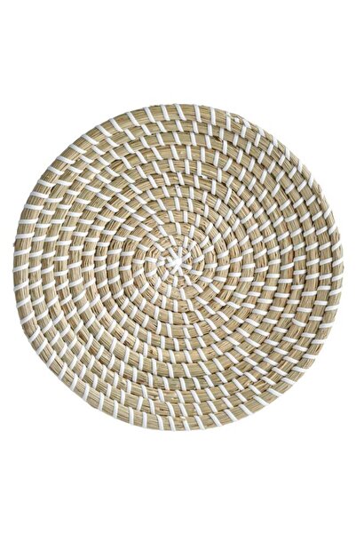 BAMI NETWORK Decoratiune de Perete Rotunda Iarba de Mare Bej Alb 20x4cm