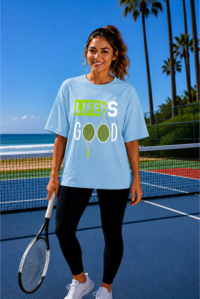 VODEXA Unisex Oversize Tennis Printed T-Shirt 100% Cotton Tennis 30 Themed Co...