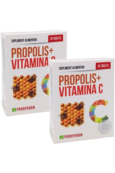 Parapharm Set Vitamina C + Propolis comprimate supt, combaterea infectiilor 2...