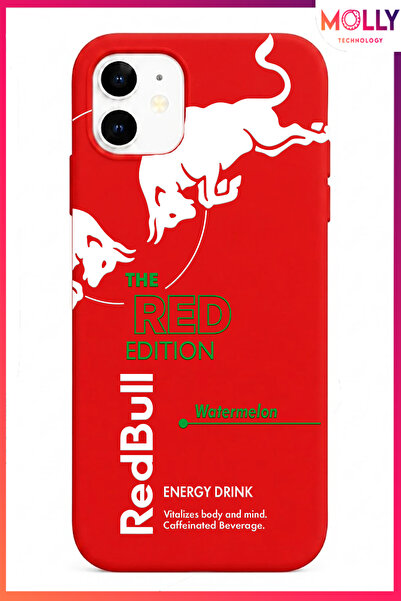 Molly iPhone 12 İçin Kırmızı Redbull The Red Edition Desenli İçi Kadife Silik...