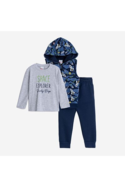 Funky Σετ φόρμας 3τμχ αγόρι "Space" μπλε