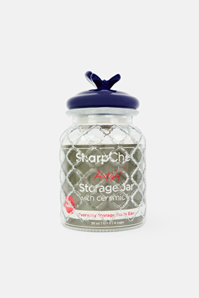 Sharp Chef Airtight Glass Storage Jar With Ceramic Lid 900 ml, Transparent