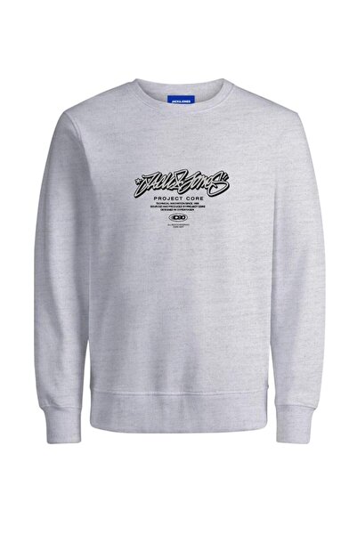 Jack & Jones Μπλούζα φούτερ ανδρική "Scripture" γκρι μελανζέ