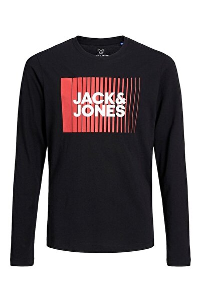 Jack & Jones Μπλούζα μακρυμάνικη αγόρι "Tee play" μαύρη