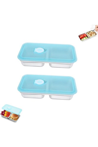 STARSTAR 2-Pack Stainless Steel Snack Box - Portable Divided Lunch Container ...