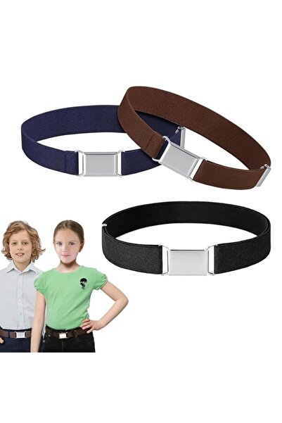STARSTAR 3-Pack Kids' Adjustable Elastic Waist Belts with Convenient Buckle