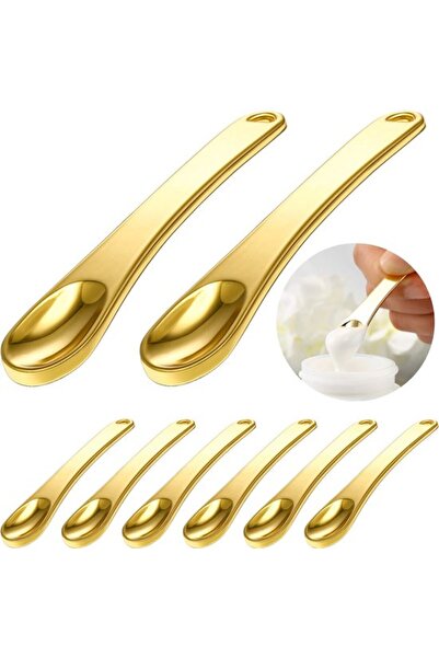 STARSTAR 8-Piece gold metal skincare spatula set, mixing spoon for facial mas...
