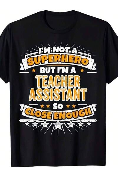 LİNA06 Men's Funny Assistant-Shirt I'Not But A Teacher Assistant Slogan Retro...