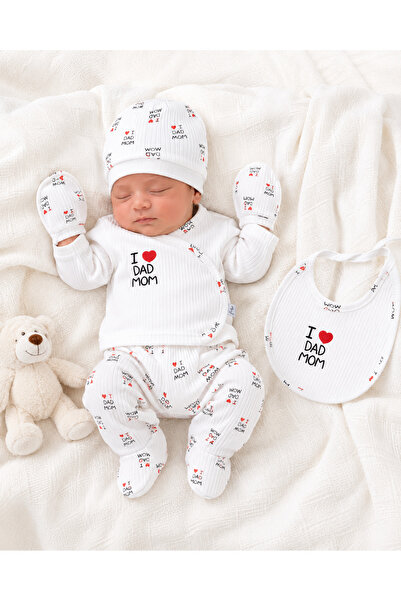 ENİA BABY طقم خروج من المستشفى للأطفال حديثي الولادة مكون من 5 قطع مصنوع من ا...