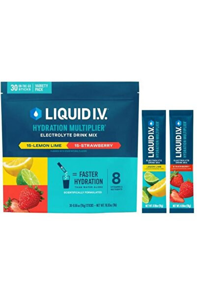 Liquid I.V. Hydration Multiplier Electrolyte Drink Mix - Lemon Lime & Strawbe...