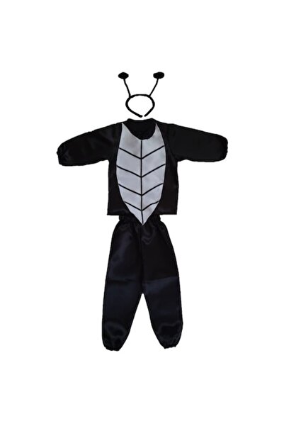 OEM Costum de greier negru pentru copii, pantaloni, bluză, element alb pentru...
