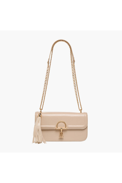 SASHA Textured Crossbody Bag with Tassel Accent