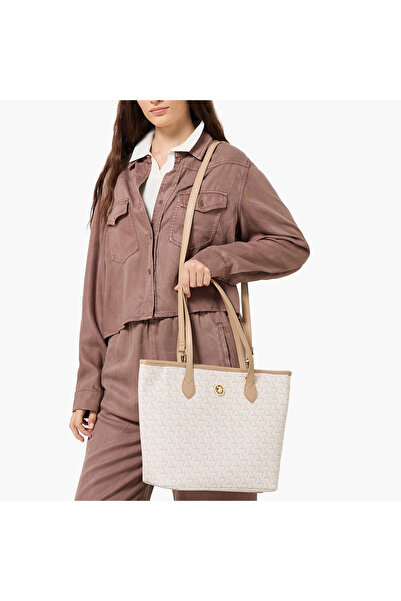 U.S. Polo Assn. US POLO ASSN. Geometric Print Tote Bag with Detachable Strap