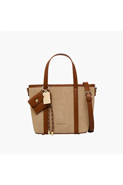 Chrisbella Solid Tote Bag with Zip Closure