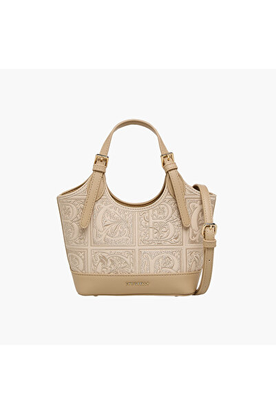 Chrisbella Embroidered Shoulder Bag with Zip Closure