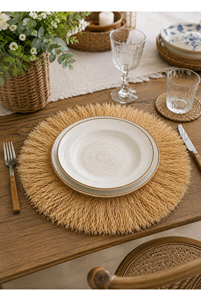 NGAHOME Handmade Raffia Supla 40 cm Bohemian American Service Tableware Decor...