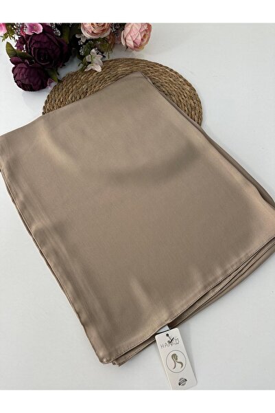 HAREM SCARF فستان سهرة من قماش الكوموساتين مع شال بلون البيج الرملي JSH0320