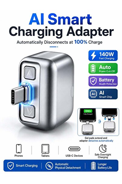 zeetwo AI Smart Charging Adapter 140W Fast Charger with Auto Power Cut-Off, I...