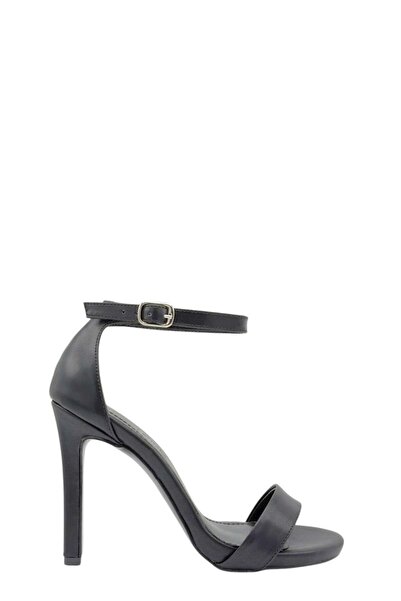 Moulin Shoes Black Leather Single Strap Heeled Women's Shoes