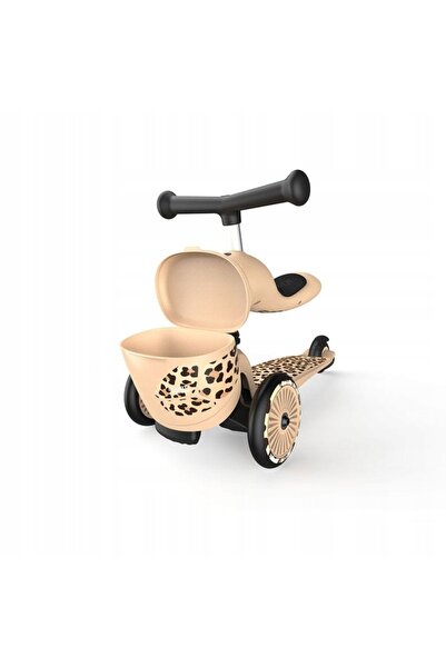 NO BRAND Trotinetă Scoot&Ride cu spațiu de depozitare Leopard 2-în-1 pentru c...