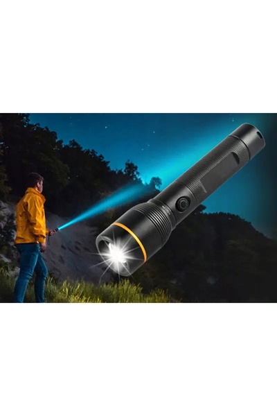 NO BRAND Lanternă tactică puternică, reîncărcabilă, cu 1 LED, 1000 lumeni, ti...