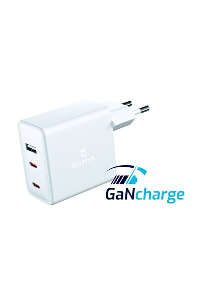 NO BRAND Încărcător GaN 70W cu 2x USB-C și 1x USB, adaptor de călătorie SWISSTEN