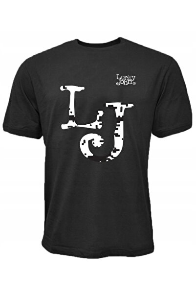 NO BRAND Tricou Lucky John Negru M