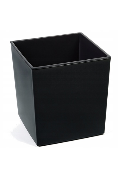 NO BRAND SET 3x Ghiveci de grădină negru lucios cu inserție 25x25cm