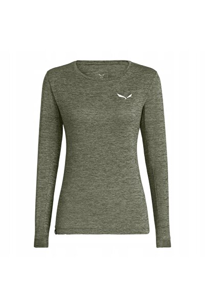 Salewa Tricou de trekking de damă Puez Melange Dry Ls Tee W verde 38_M