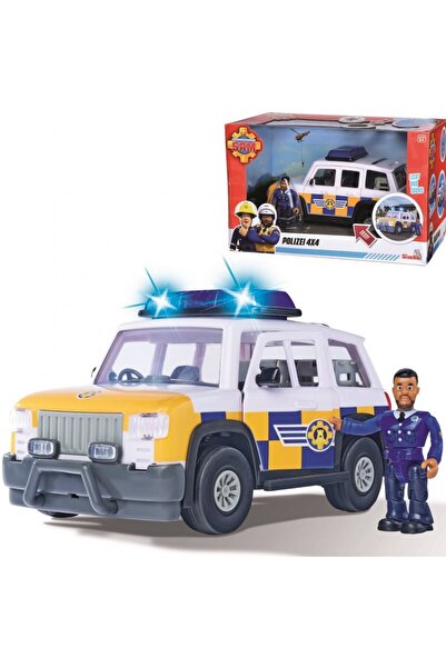 Simba JEEP POMPIERI MAȘINĂ DE POLIȚIE VEHICUL + FIGURINĂ LUMINĂ SUNET